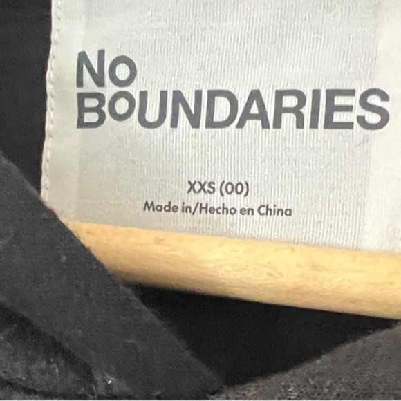 No Boundaries Black Hoodie with Skull and Purple Rose Design - Picture 6 of 6